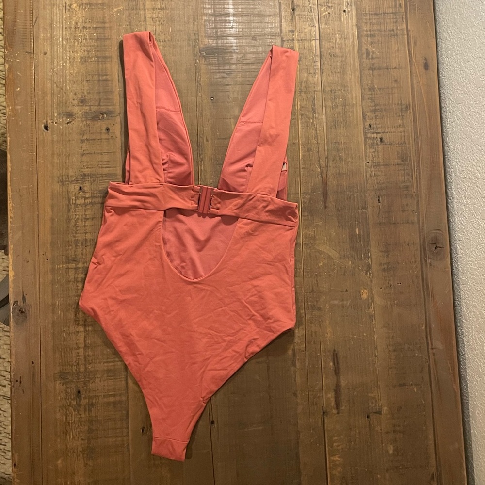Zara Pleated Swim Suit Dark Pink - one piece cheeky - Picture 3 of 6